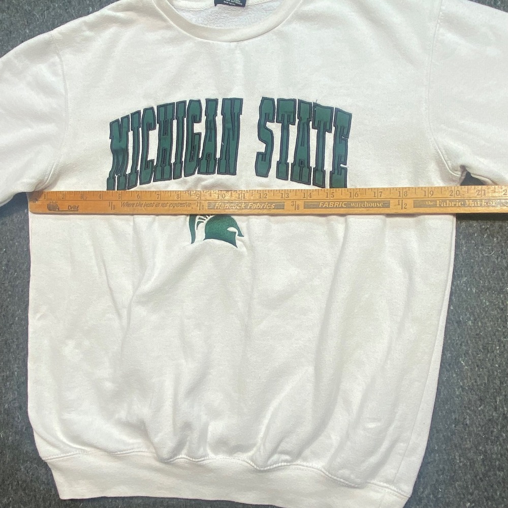 Colosseum Michigan State Sweatshirt S Mens White Crewneck Spartan Logo Graphic - Picture 7 of 8